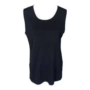 Plein Air Black / Navy Sleeveless Sweater Tank Top Size Medium Pleinair